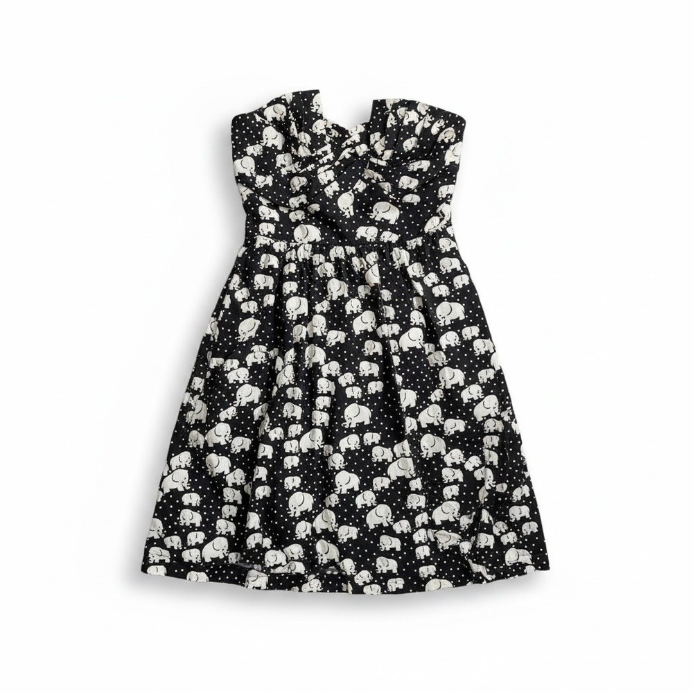 Anthro Porridge Elephant Print Strapless Dress Size 6 Whimsical Indie Festival